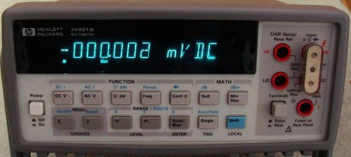 Hp - agilent 34401a digital multimeter 6.5 digit w/ extras! calibrated ! for sale