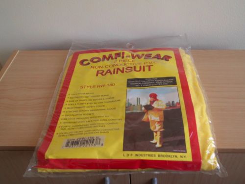 RAINSUIT XL NON-CONDUCTIVE PVC COMFI-WEAR 2 PIECE   YELLOW STYLE RW150 -NEW