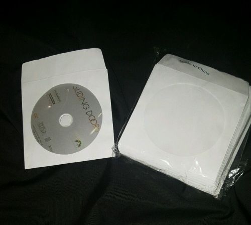 100 Pack White Paper CD DVD Sleeves Envelope with Clear Window Cut Out and Flap
