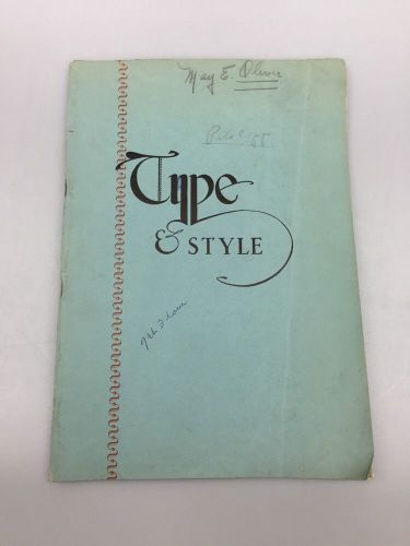 VTG Type &amp; Style Manual 1954 State of Kansas Printer Guide Book Fonts Typography