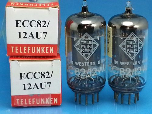 Telefunken 12au7 ecc82 vacuum tube match pair smooth plate checked tektronix t09 for sale