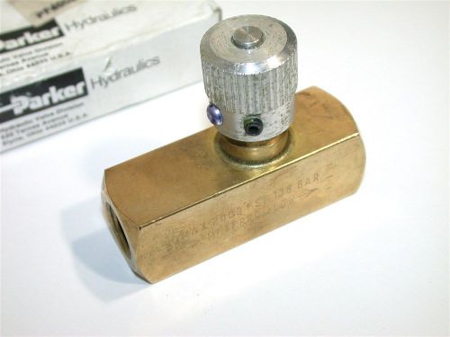 New parker 1/4&#034; brass flow control valve pf400b-40cm for sale