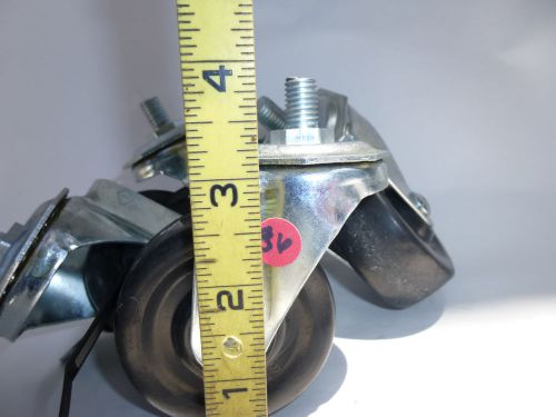 CASTERS [4] SWIVEL; STEM-1/4&#034; x 3/4&#034;;  RUBBER 2&#034; WHEELS; GOOD CONDITION USED 36