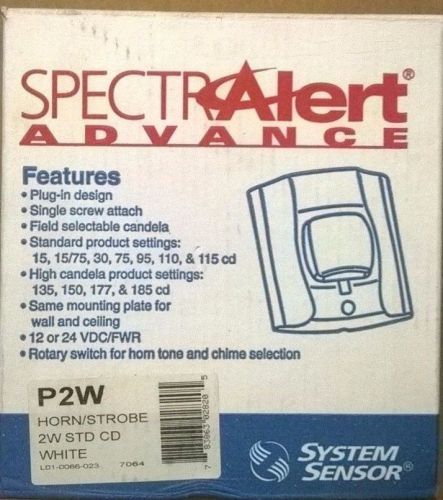 System sensor p2w horn strobe, two-wire, white for sale