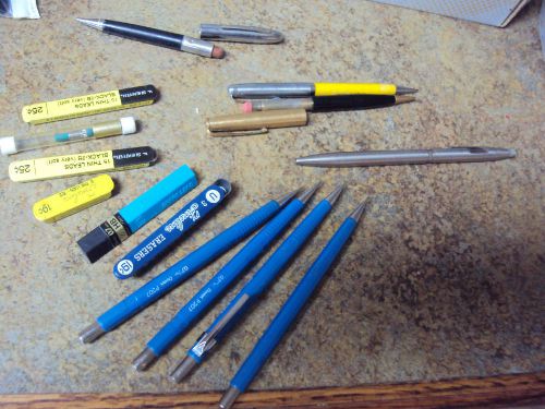 VTG  Lot of MECHANICAL Pencils,Pentel,Watermans,Rocket   Spare Lead &amp; Erasers
