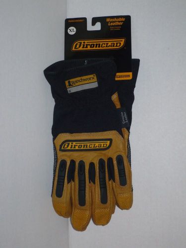 Ironclad Ranchworx XL Genuine Leather Gloves, Washable Leather