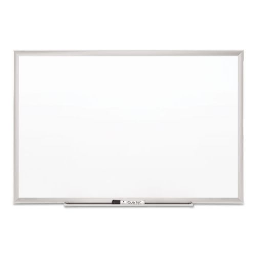 Classic Porcelain Magnetic Board, 36 x 24, White Silver Aluminum Frame AB643039