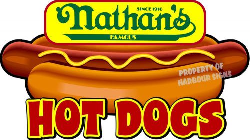 Nathan&#039;s Hot Dogs 24&#034; Hotdogs Restaurant Concession Food Truck Vinyl Sticker