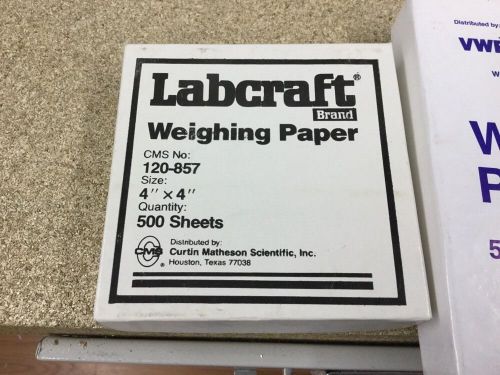 Lot Of Weighing Paper 3 Boxes 4&#034; And 6&#034; By VWR &amp; Labcraft