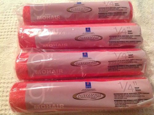 Lot of 4 New Sherwin Williams 9&#034; Mohair Contractor Series paint rollers