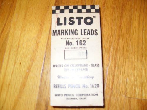 Vintage listo red marking leads wax pencil no 1620 168 refills for sale