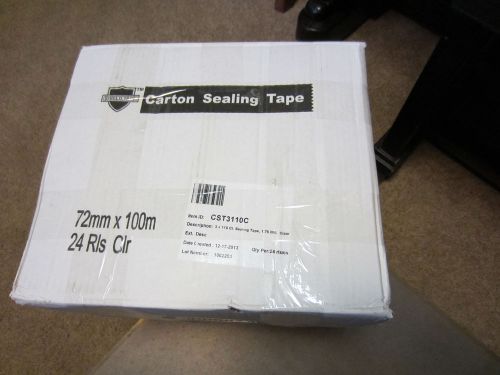 24 rolls 3&#034; x 110yd clear packing tape 1.8 mil + free 3 inch tape gun dispenser for sale
