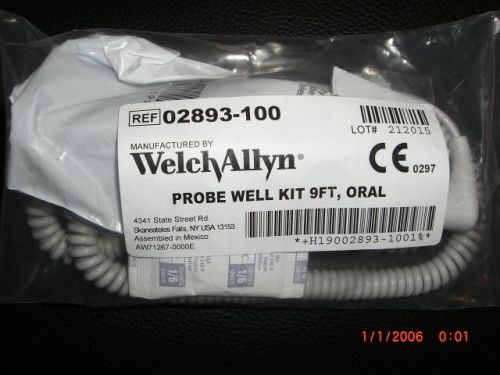 NEW WELCH ALLYN PROBE WELL KIT 9FT, ORAL REF# 02893-100