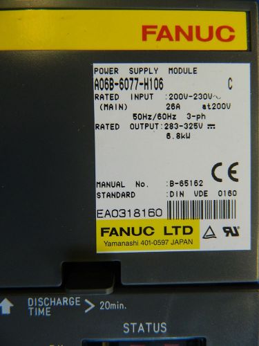 FANUC A06B-6077-H106 POWER SUPPLY MODULE PSM-5.5 W/ 6 M WARRANTY