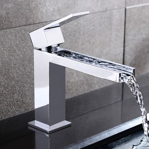 Modern Chrome Waterfall Single Hole Mixer Sink Faucet for Bathroom Basins Tap