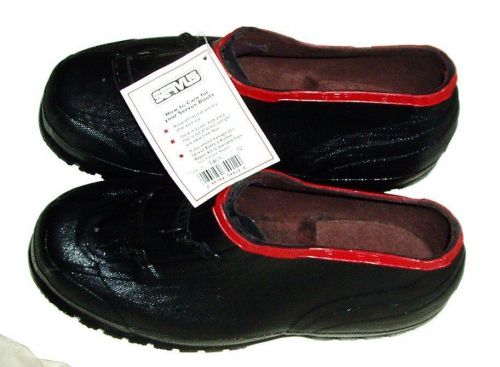 SERVUS RUBBER BUCKLE OVERSHOES BLACK GALOSHES SIZE 12 NSP ROCK ISLAND IL NEW