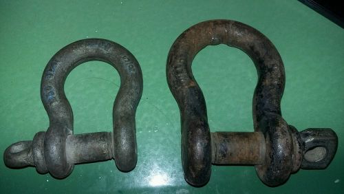 Lot x2 crosby rigging hoist shackles screw pin 3 1/4 t m5g &amp; 6 1/2t wll for sale