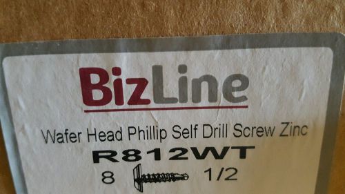 #8 X 1/2 wafer head phillips self drill (TEK) screw (2000pcs) zinc