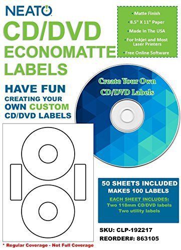 Neato NEATO EconoMatte CD/DVD Labels - 100 Pack - CLP-192217 - Online Design