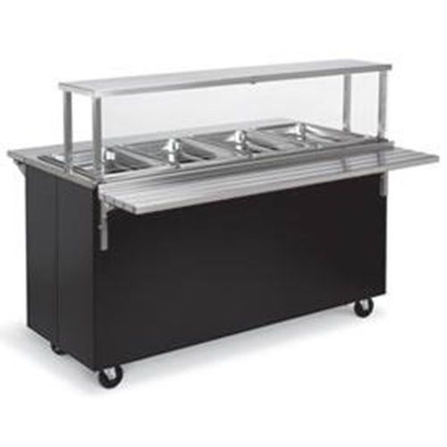 Vollrath 399472 4 Well Hot Food Cafeteria Station with Closed Storage Walnut