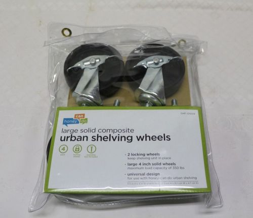 SET OF 4 HONEY CAN DO CASTERS URBAN SHELVING LARGE SOLID COMPOSITE WHEELS NIB