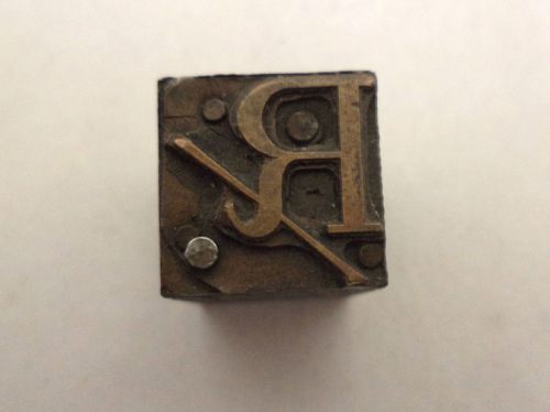 Antique Letterpress Copper &amp; Wood Printing Block-Rx Pharmacy Decorative Image