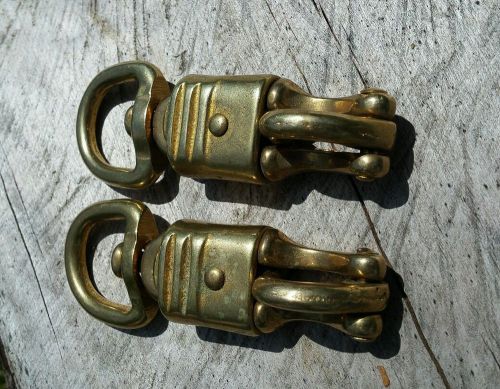 Vintage Brass Panic Snap Secure Locking Clip  Quick Release X2 New Old Stock