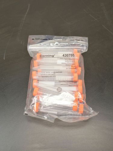 Corning sterile 15ml centrifuge tubes 25-count sleeve 430766 w/ plug seal cap for sale