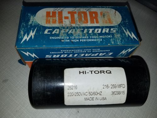 HI-TORQ 25216 Motor Start Capacitor 216-259 MFD 220-250 VAC 3629915