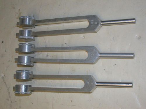 Lot of 3 Tuning Fork C 128 ENT Medical Instrument Exam McCoy Jedmed ADC Free S&amp;H