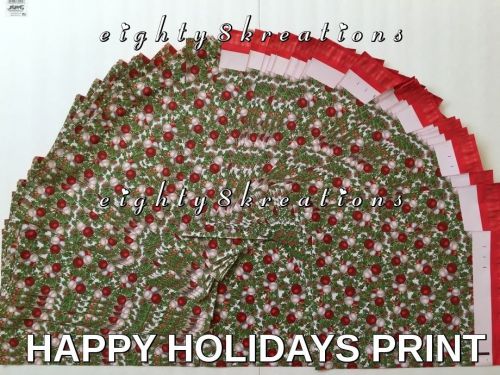 10 CHRISTMAS PRINT 10x13 Flat Poly Mailers Shipping Postal Pack Envelopes Bags