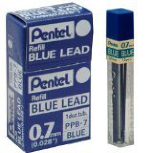 6 Tubes Pentel Ppb7 Blue .7mm Lead 72 Sticks of Blue Lead