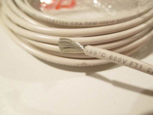 12 AWG White Hook Up Lead Primary Wire Stranded 25 ft UL 600V MTW TEW
