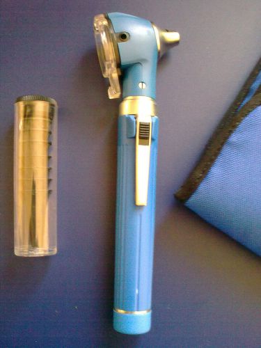 Fiber optic mini otoscope diagnostic set in blue for sale