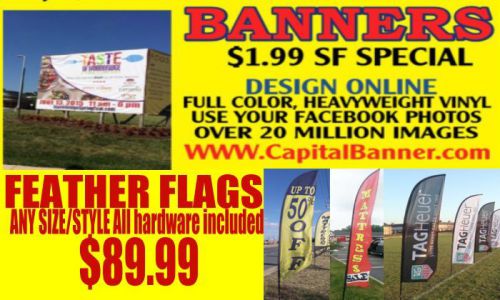 HEAVYWEIGHT 6X10 FOOT FULL COLOR VINYL CUSTOM OUTDOOR BANNER - WE SELL THE BEST