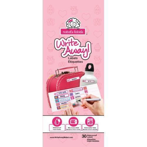 Mabel&#039;s Labels Write Away 30 Peel &amp; Stick Waterproof Labels for Girls, 40859120