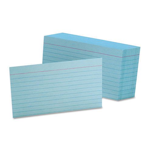 Ruled Index Cards, 3 x 5, Blue, 100/Pack