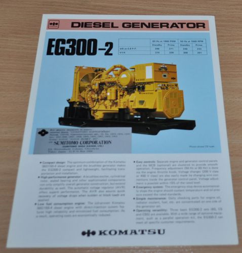 Komatsu diesel generator eg-300-2 power units brochure prospekt for sale