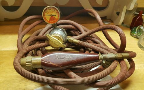 Vintage Prest-O-Lite Acetylene torch regulator, hose and handle