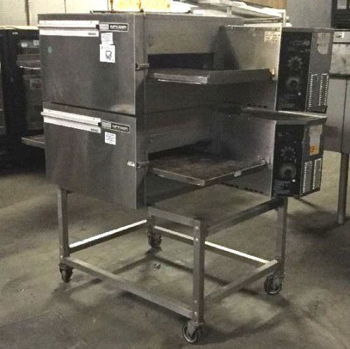 Lincoln impinger 1116-023a double stack gas conveyor pizza oven for sale