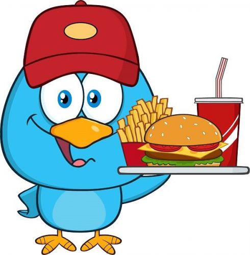 30 Custom Fast Food Blue Bird Personalized Address Labels