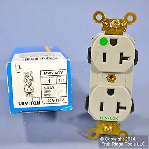 Leviton gray x-heavy hospital lev-lok mri receptacle outlet 20a 125v mri20-gy for sale