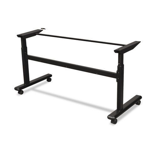 Height-adjustable flipper table base, 72w x 24d x 28-1/2 to 45h, black for sale