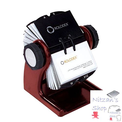 Rolodex wood tones collection open rotary business card file, 400-card, mahogany for sale