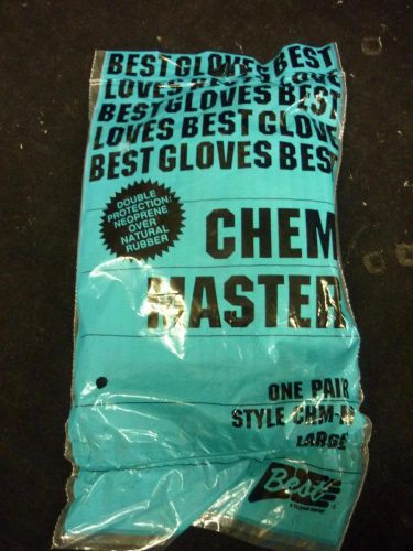ONE PAIR BEST CHEM MASTER Natural Rubber Flock-Lined Gloves CHM-M LARGE
