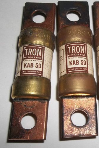 Bussmann KAB-50 Tron Rectifier Fuse - 2 Total New NOS