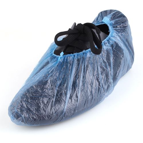 New 100pcs disposable blue plastic shoe covers carpet cleaning overshoe for sale