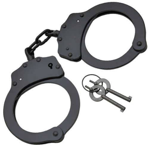 Zak Tool ZT53-BLK Professional Black Steel Chain Link Police Handcuffs