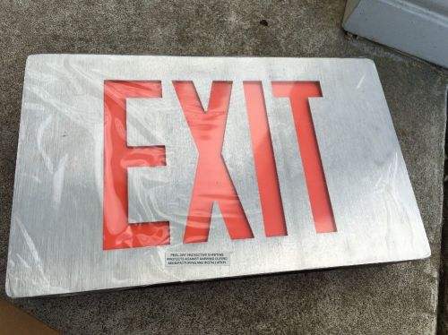Retro brushed stainless steel led universal red exit sign light guard dl series for sale