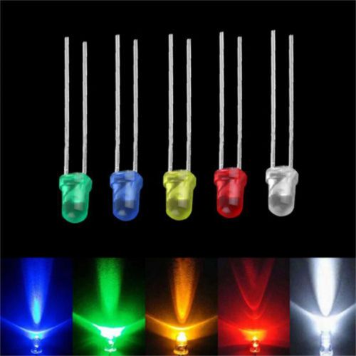 100PCS 3mm 5 Colors Mini energy saving LED Light Bulb Emitting Diode Lamps New